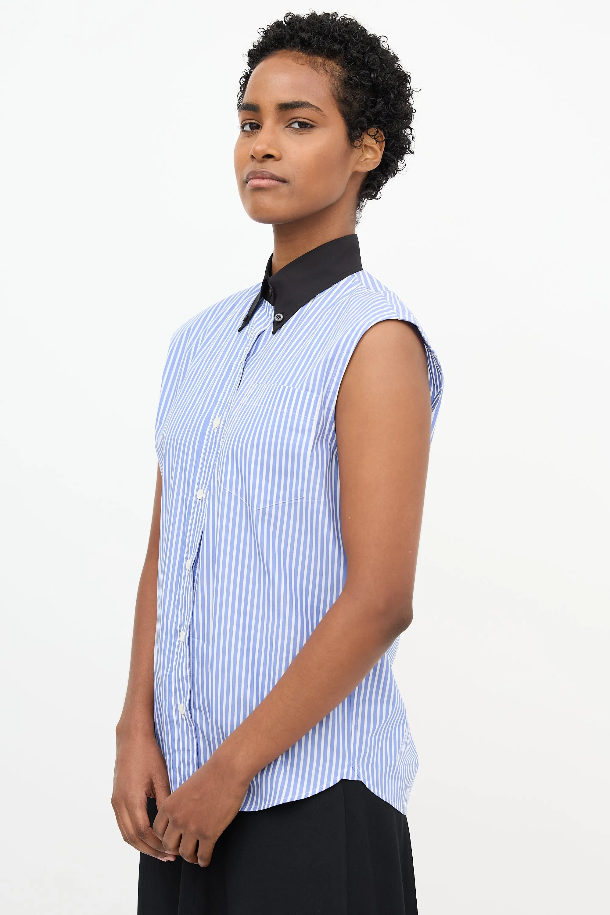 2017 Stripe Sleeveless Shirt