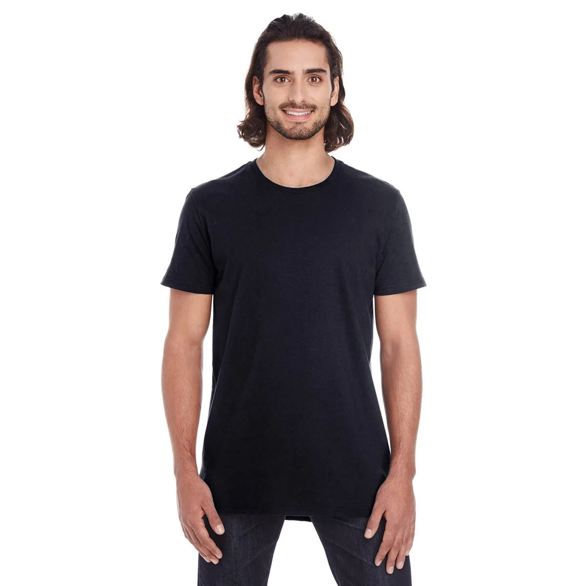 Anvil Men's Black Lightweight Long & Lean Tee
