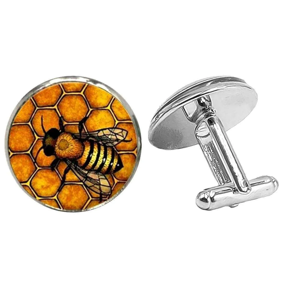 Bassin and Brown Bee Cufflinks - Black/Yellow