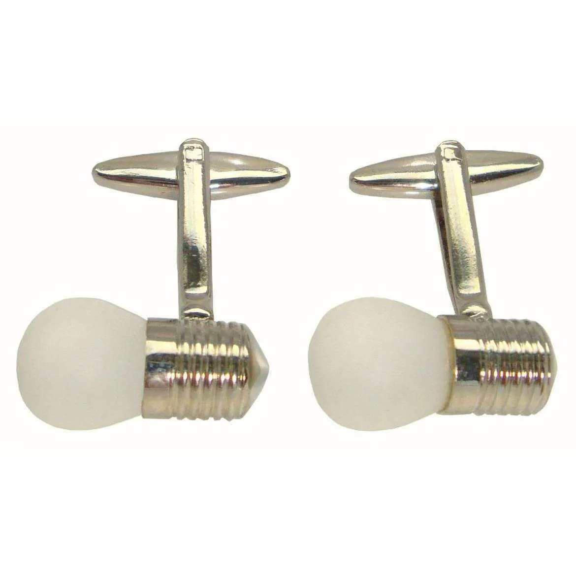 Bassin and Brown Light Bulb Cufflinks - Silver/White