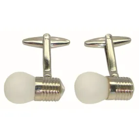 Bassin and Brown Light Bulb Cufflinks - Silver/White