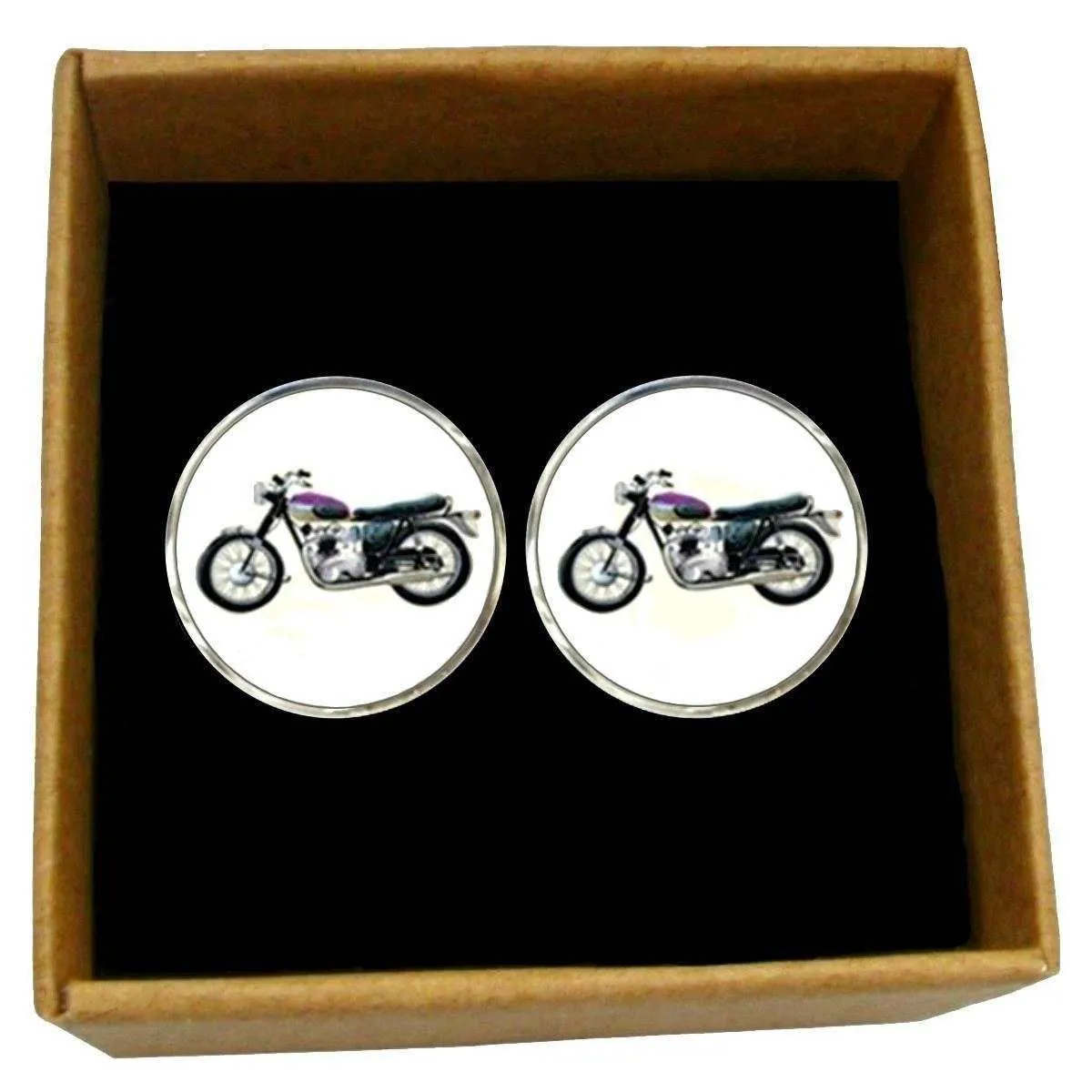 Bassin and Brown Motorbike Cufflinks - Black/White