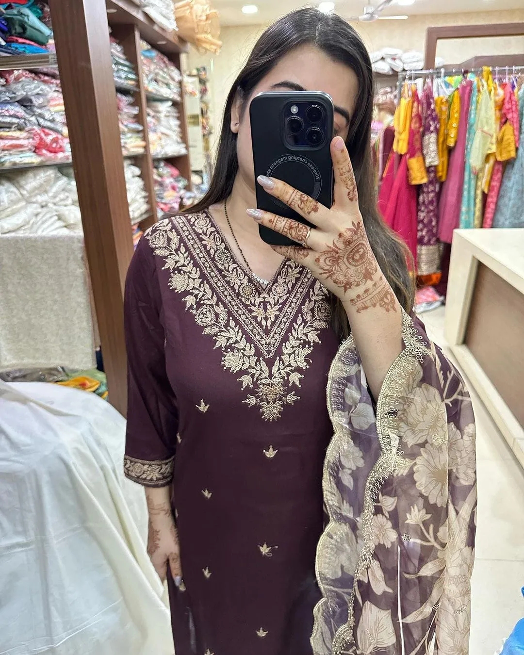 Beautiful Designer Afghani Orgenza Kurti Pant With Dupatta