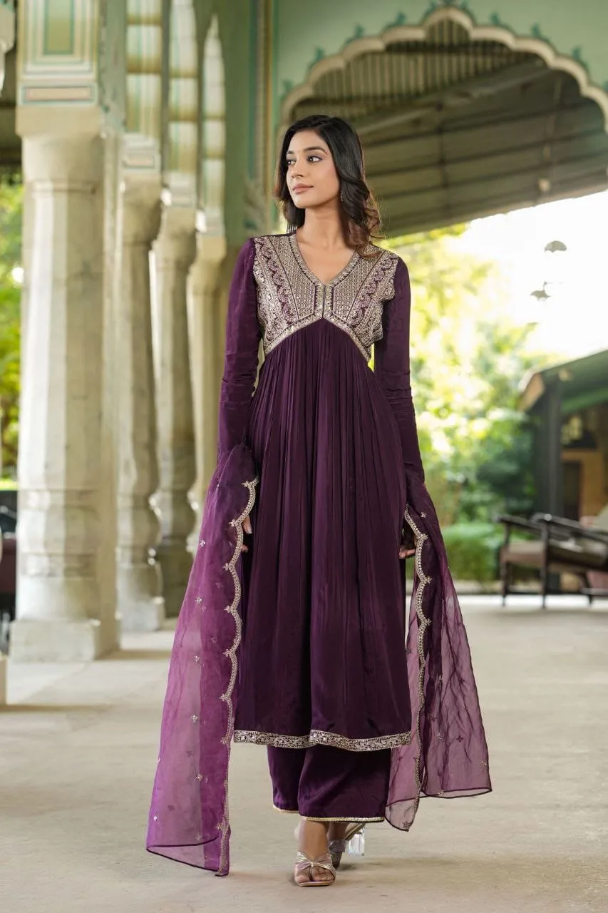 Beautiful Designer Party Wear Reyon Anarkali Salwar Suit