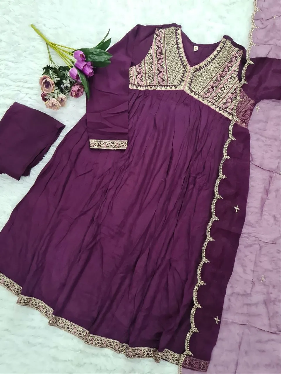 Beautiful Designer Party Wear Reyon Anarkali Salwar Suit
