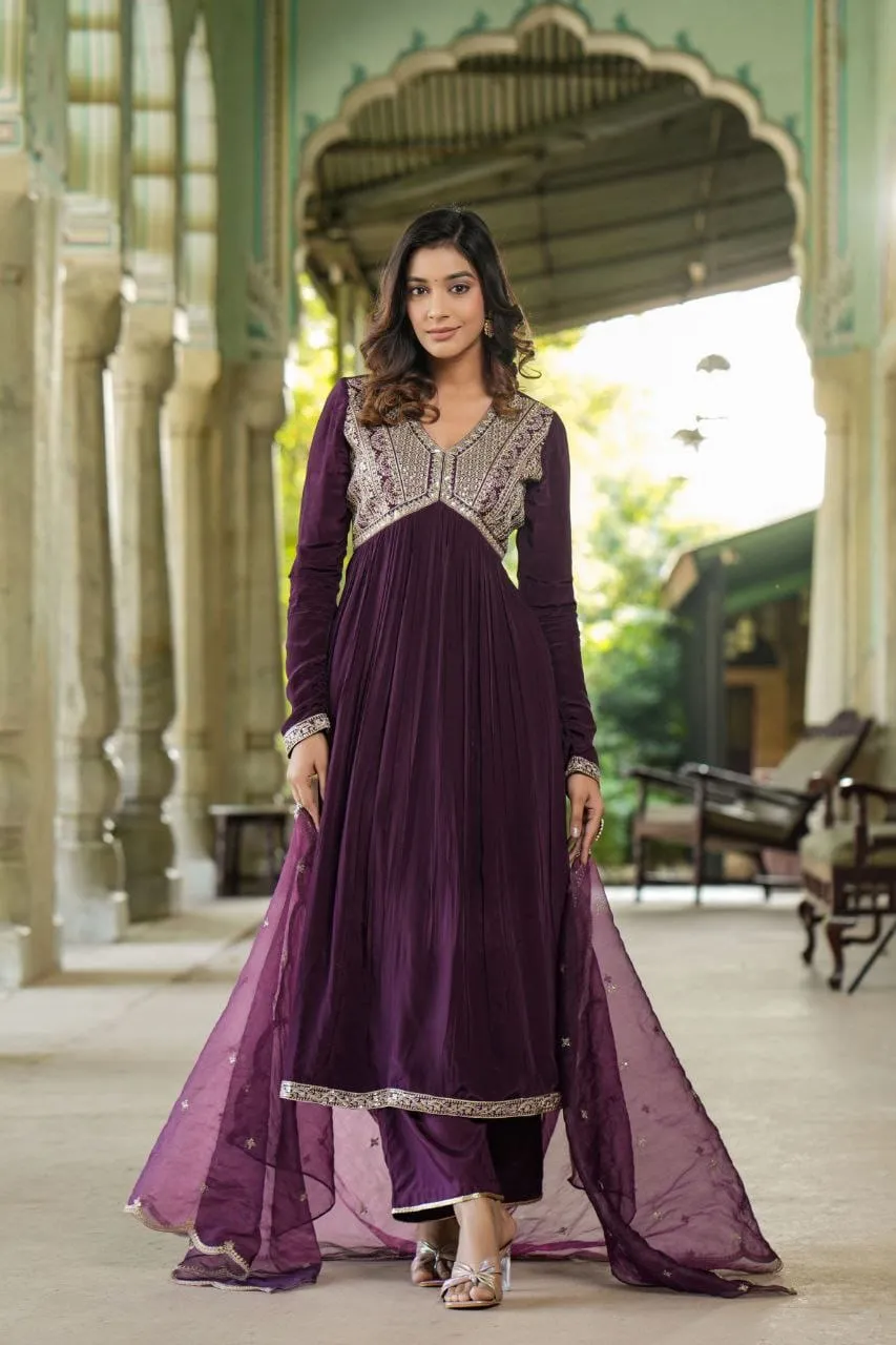 Beautiful Designer Party Wear Reyon Anarkali Salwar Suit