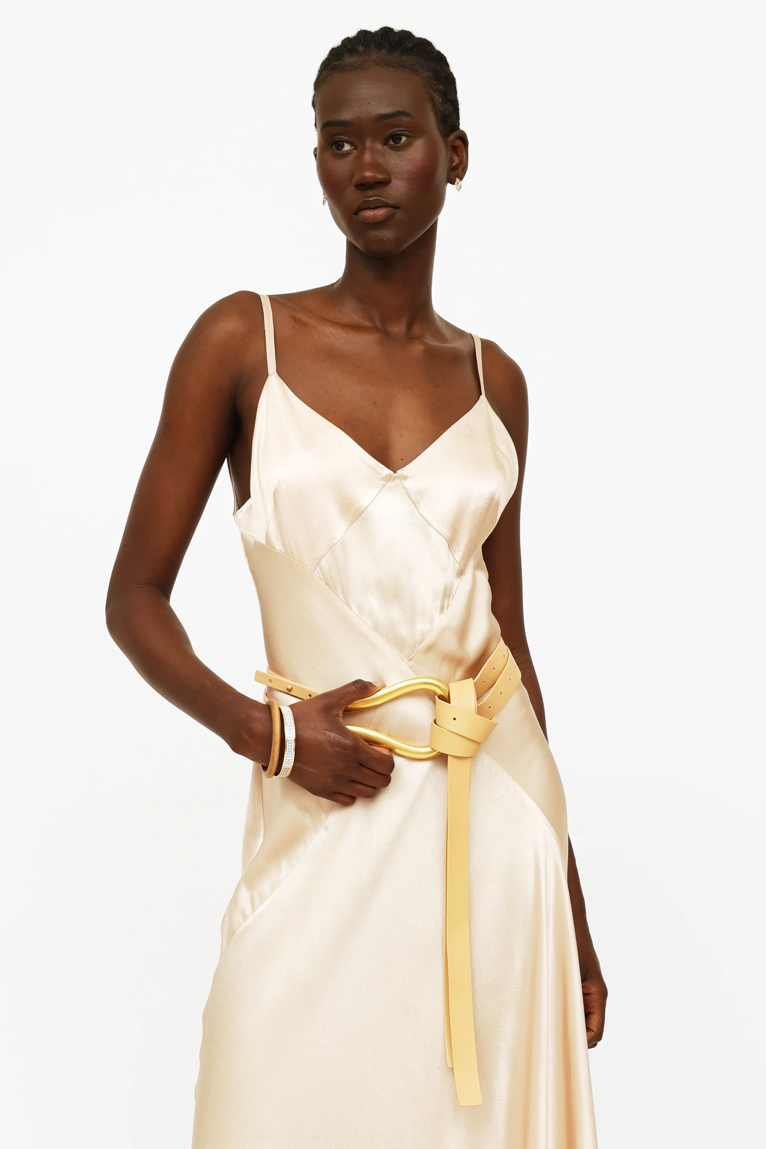 Beige Horseshoe Buckle Belt