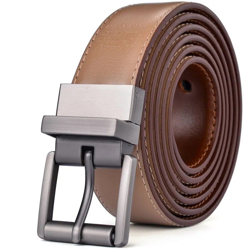 BELTOX Design Collection Men's Fashion 100% Genuine Leather Brown & Black Tone Belts