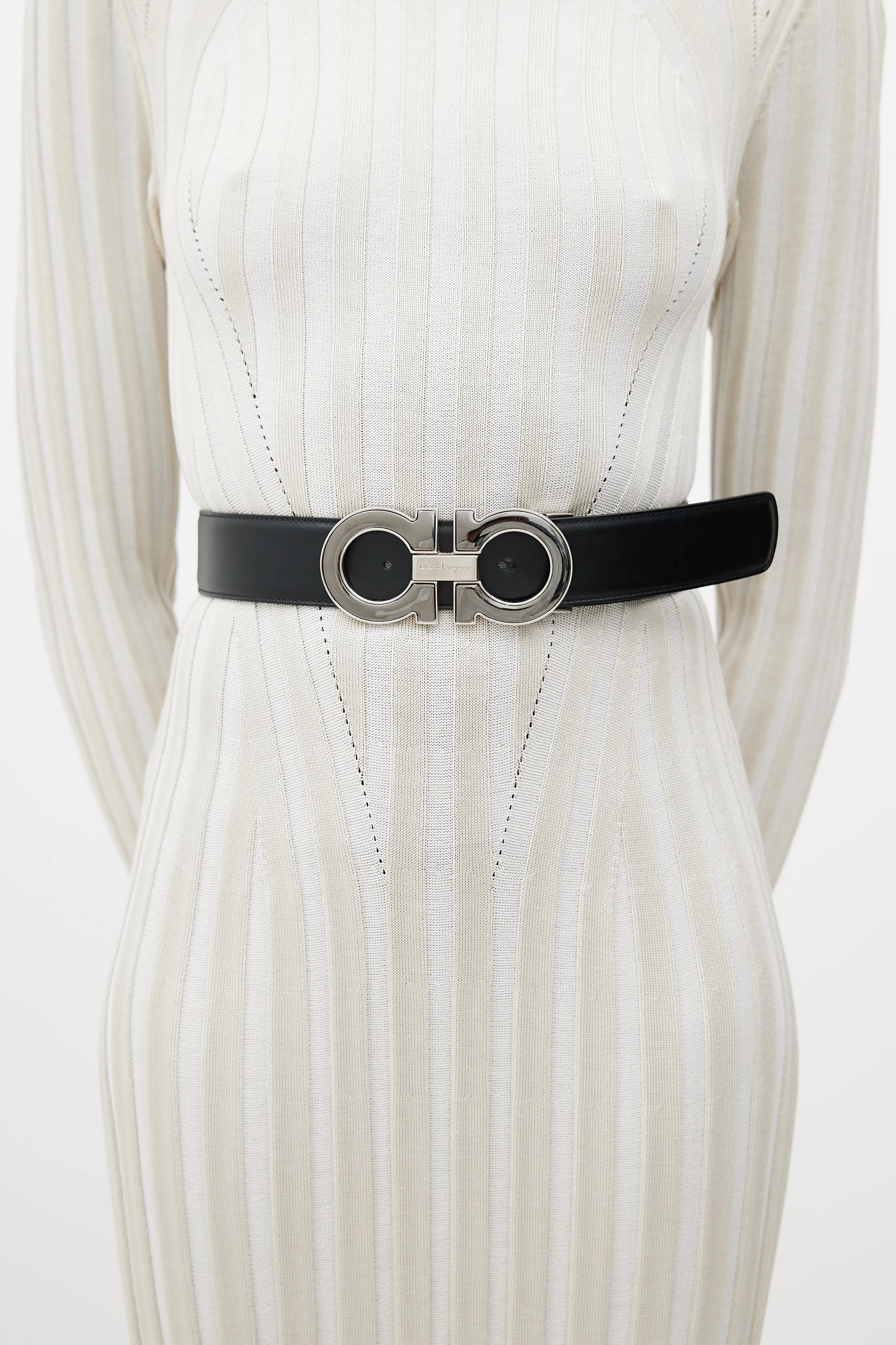 Black & Brown Gancini Reversible Leather Belt