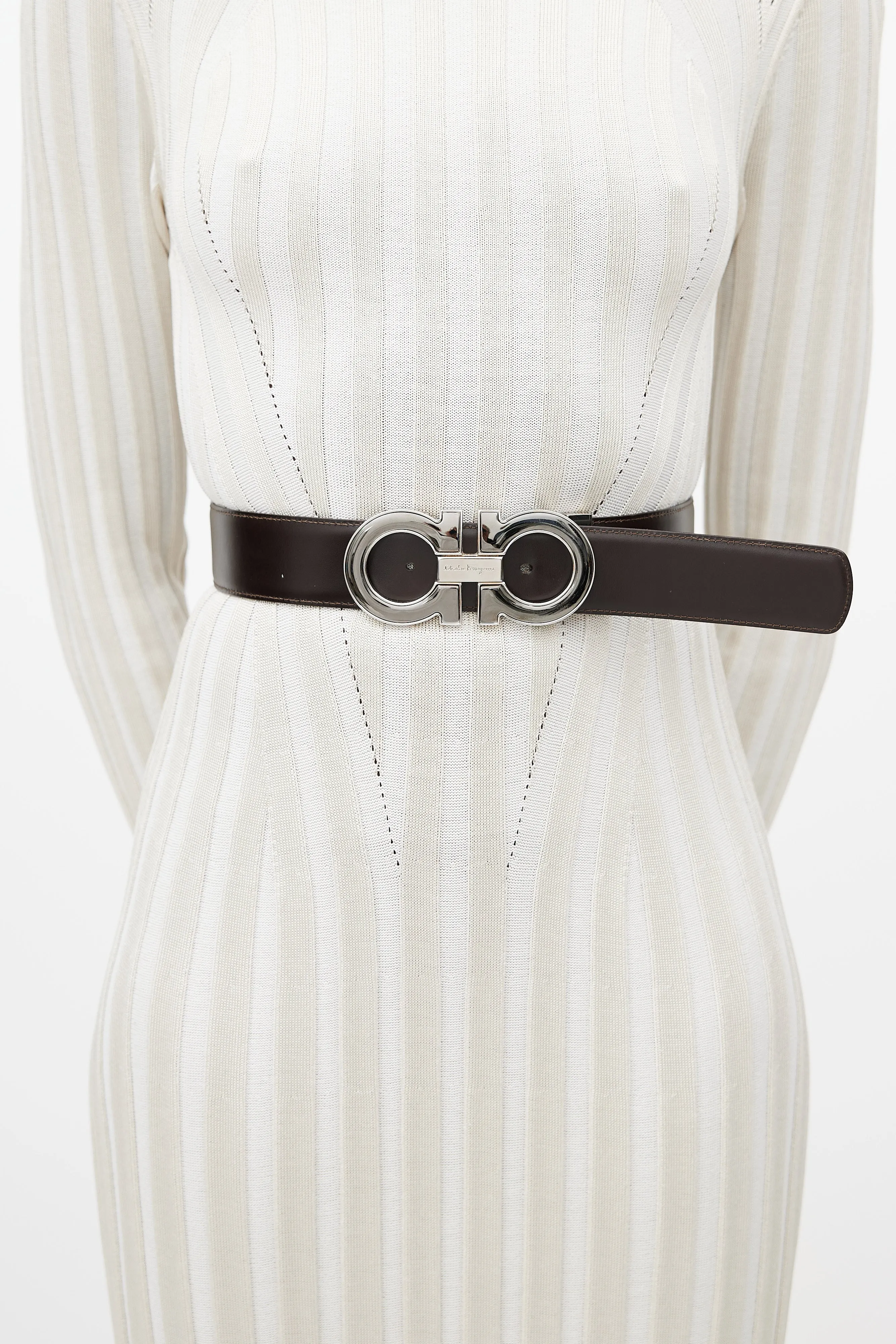 Black & Brown Gancini Reversible Leather Belt