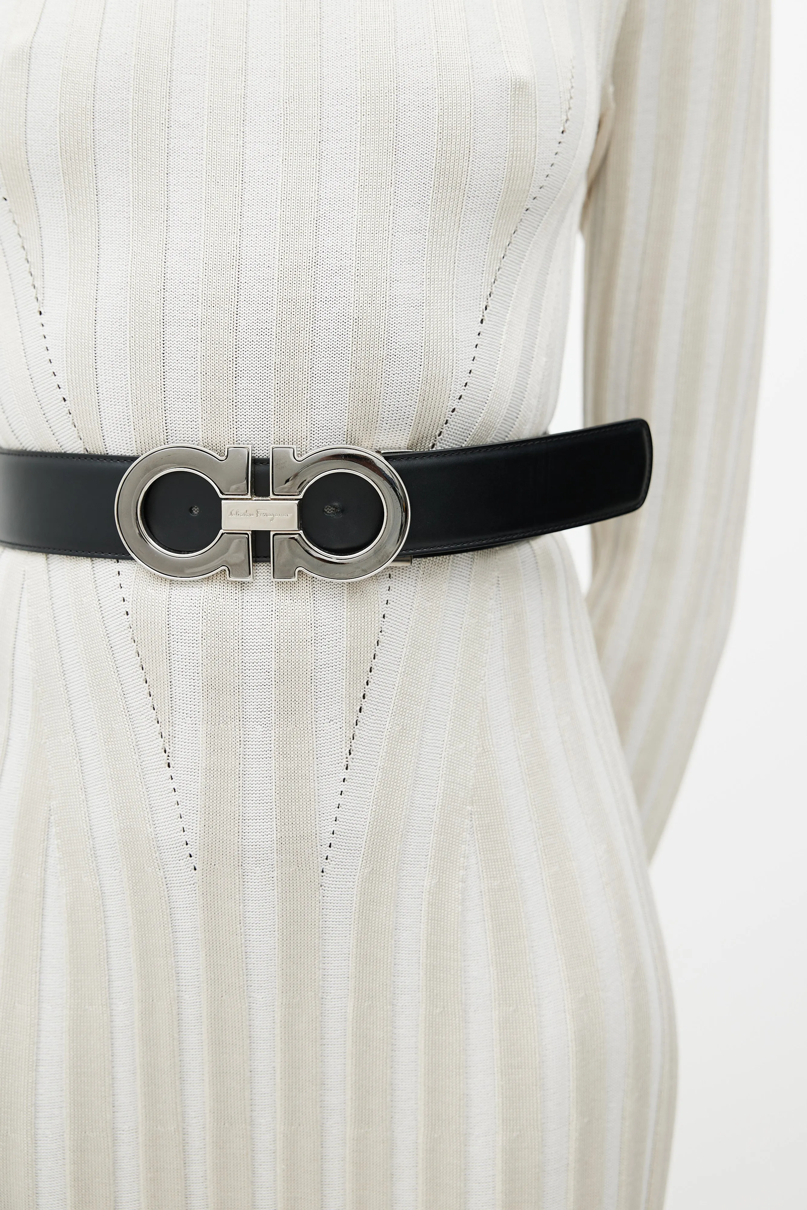 Black & Brown Gancini Reversible Leather Belt