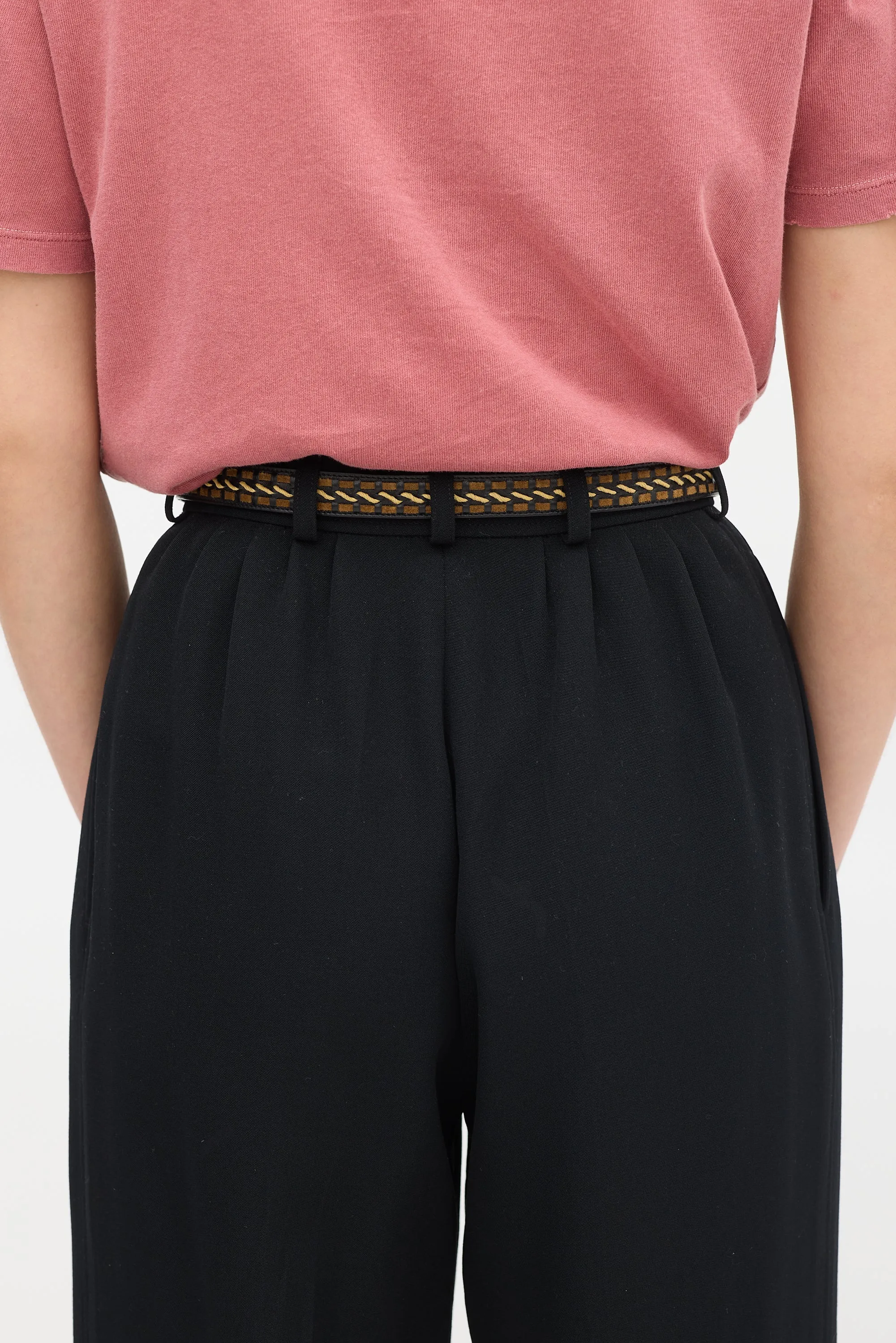 Black & Brown Leather Laced Belt