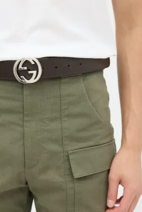 Black & Brown Leather Reversible Monogram Belt