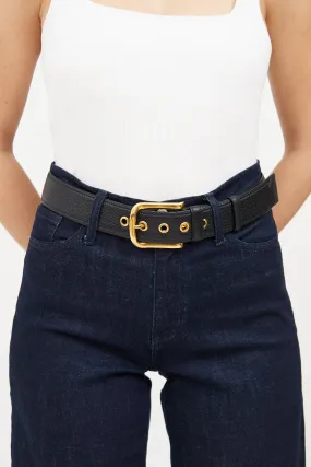 Black Leather & Gold Tone Belt