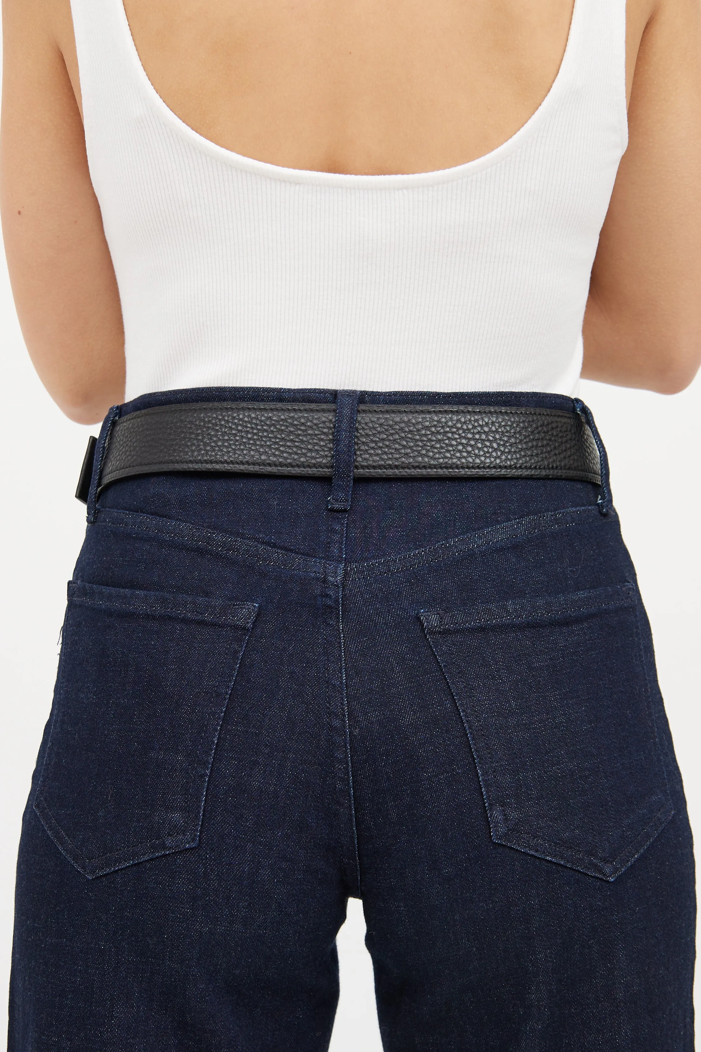 Black Leather & Gold Tone Belt
