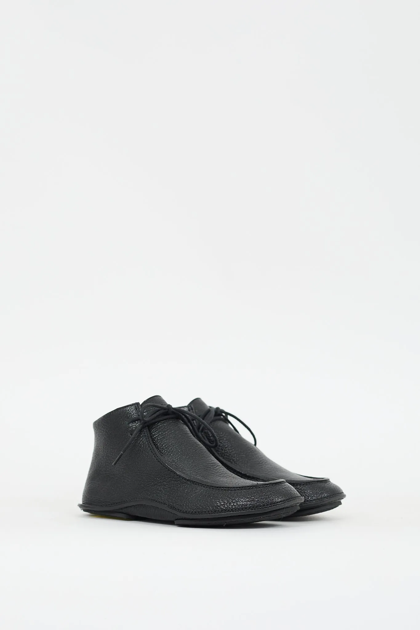 Black Leather Car Shoe Derby Boot