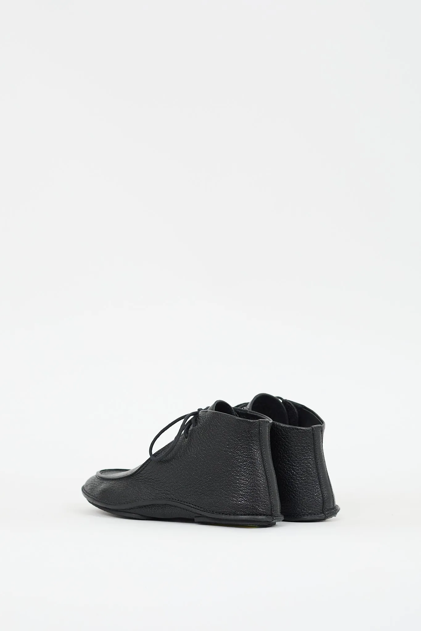 Black Leather Car Shoe Derby Boot