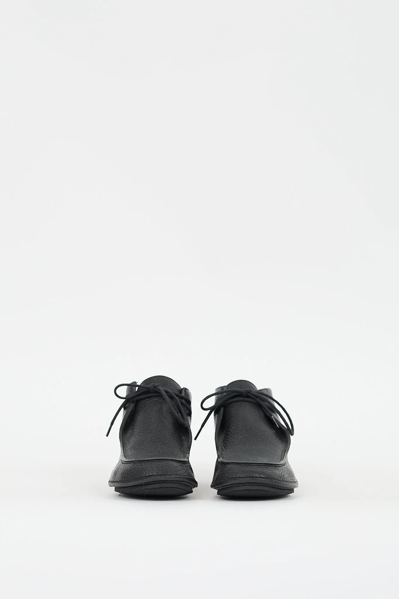 Black Leather Car Shoe Derby Boot