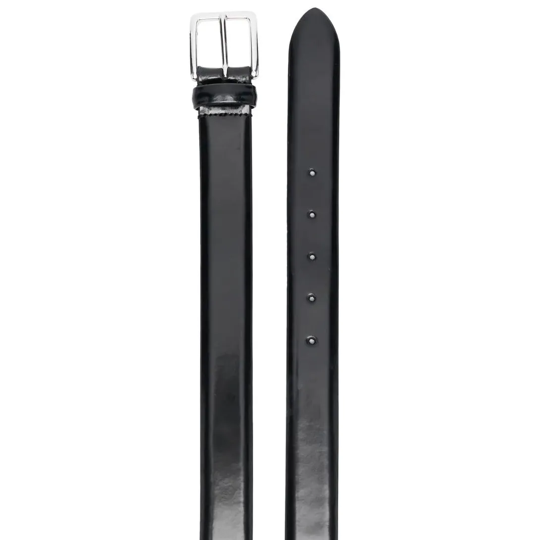 Black Nappa Calf Leather Belt with Squared Buckle - Anderson's