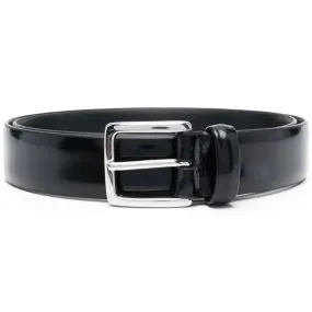 Black Nappa Calf Leather Belt with Squared Buckle - Anderson's