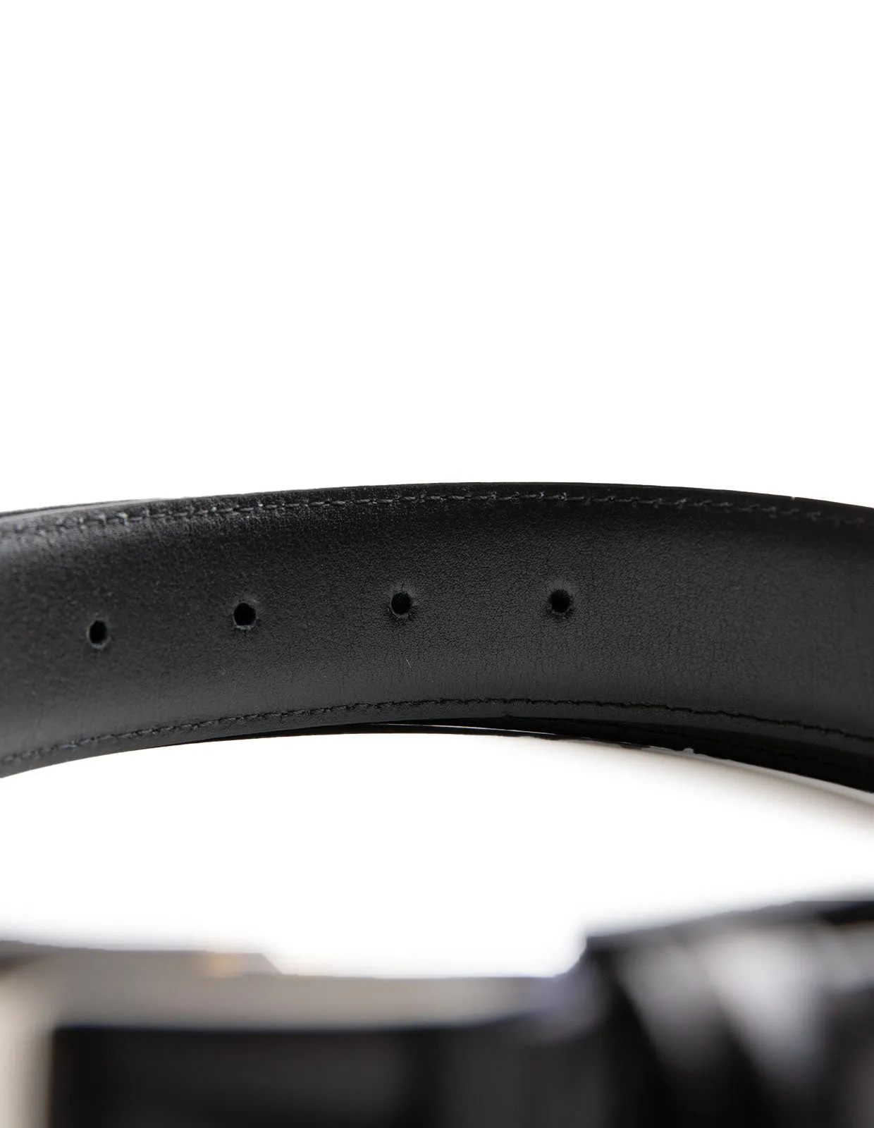 Black Nappa Calf Leather Belt with Squared Buckle - Anderson's