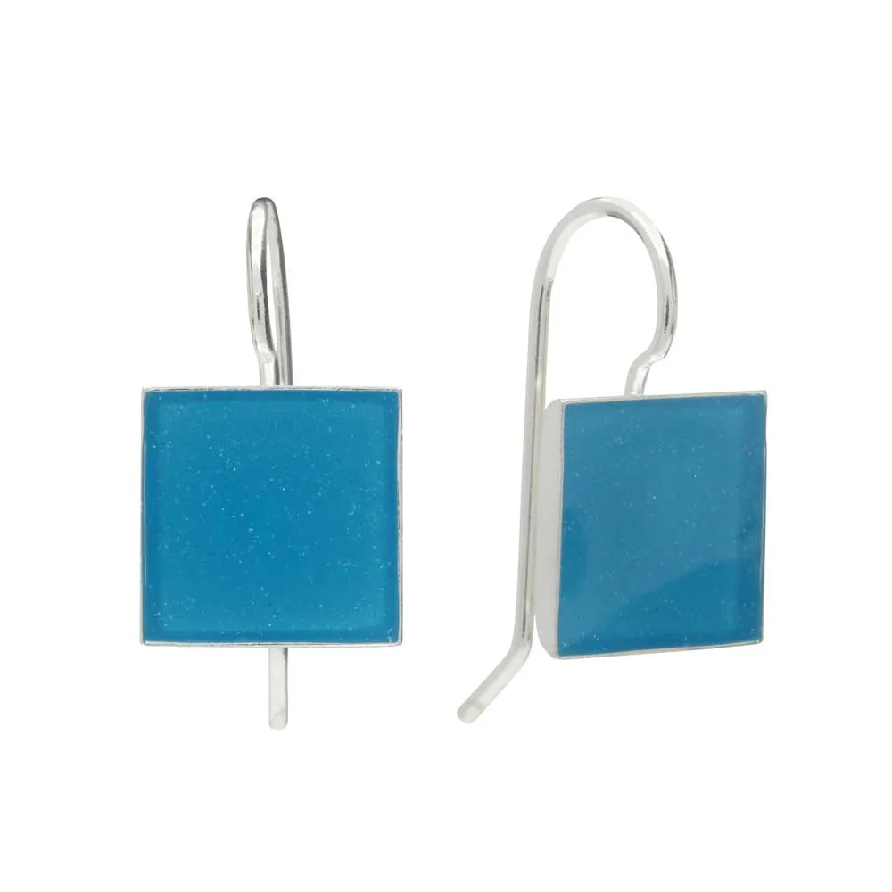 Blue Square Dance Earrings