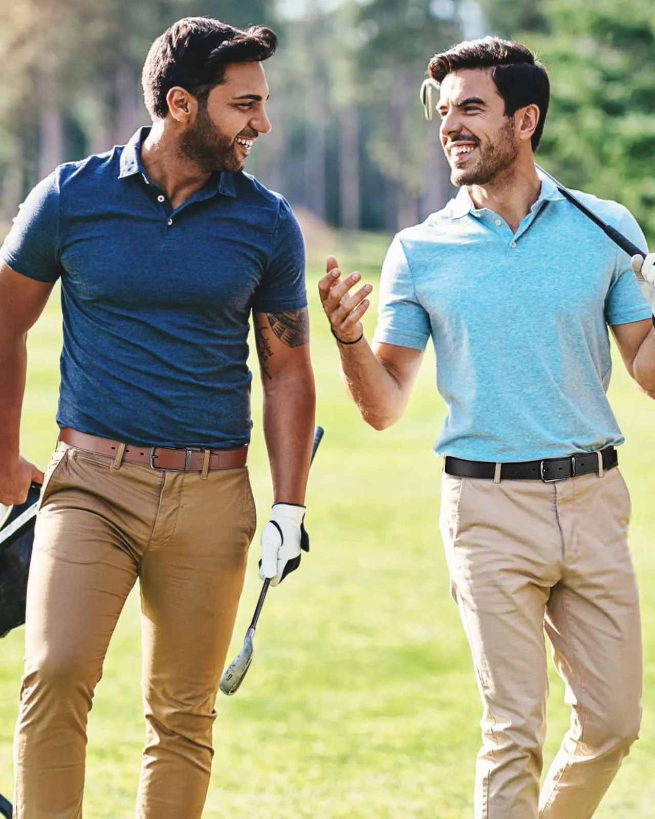 BOSTANTEN Belt Men Leather Reversible Belts for Men 1 3/8" for Casual Golf Dress Pants, Two-in-One Belt Gift
