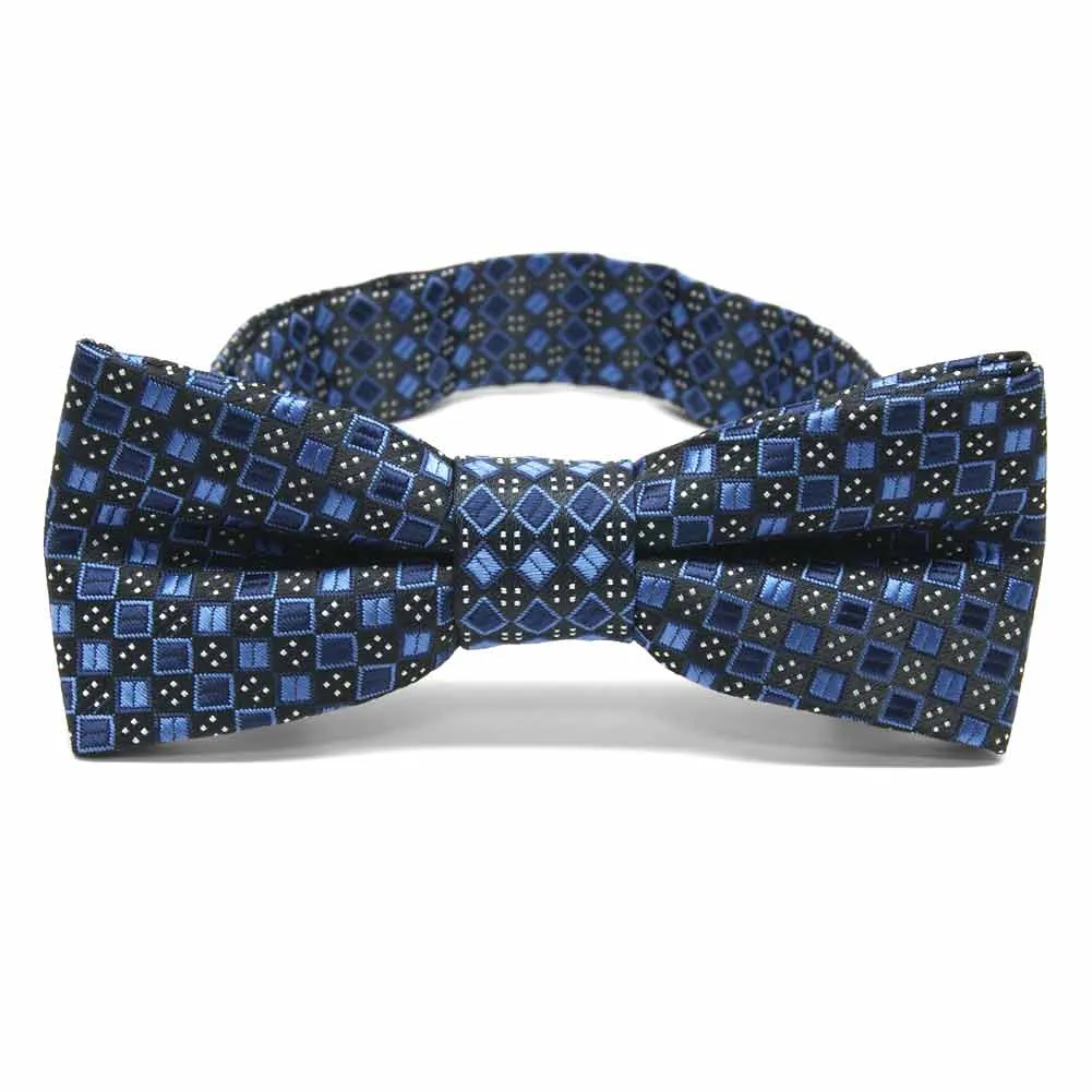 Boys' Brilliant Blue Marie Square Pattern Bow Tie