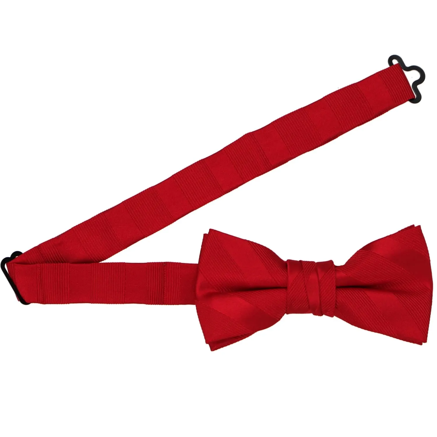 Boys' Red Elite Striped Bow Tie
