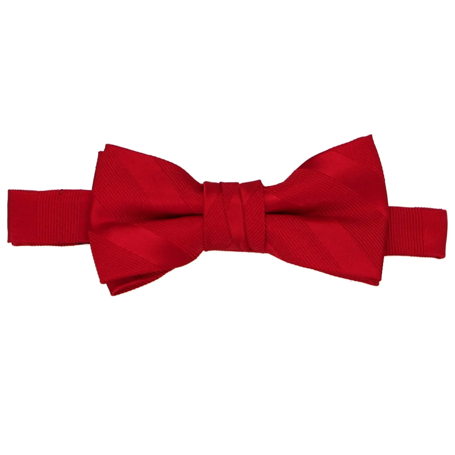 Boys' Red Elite Striped Bow Tie