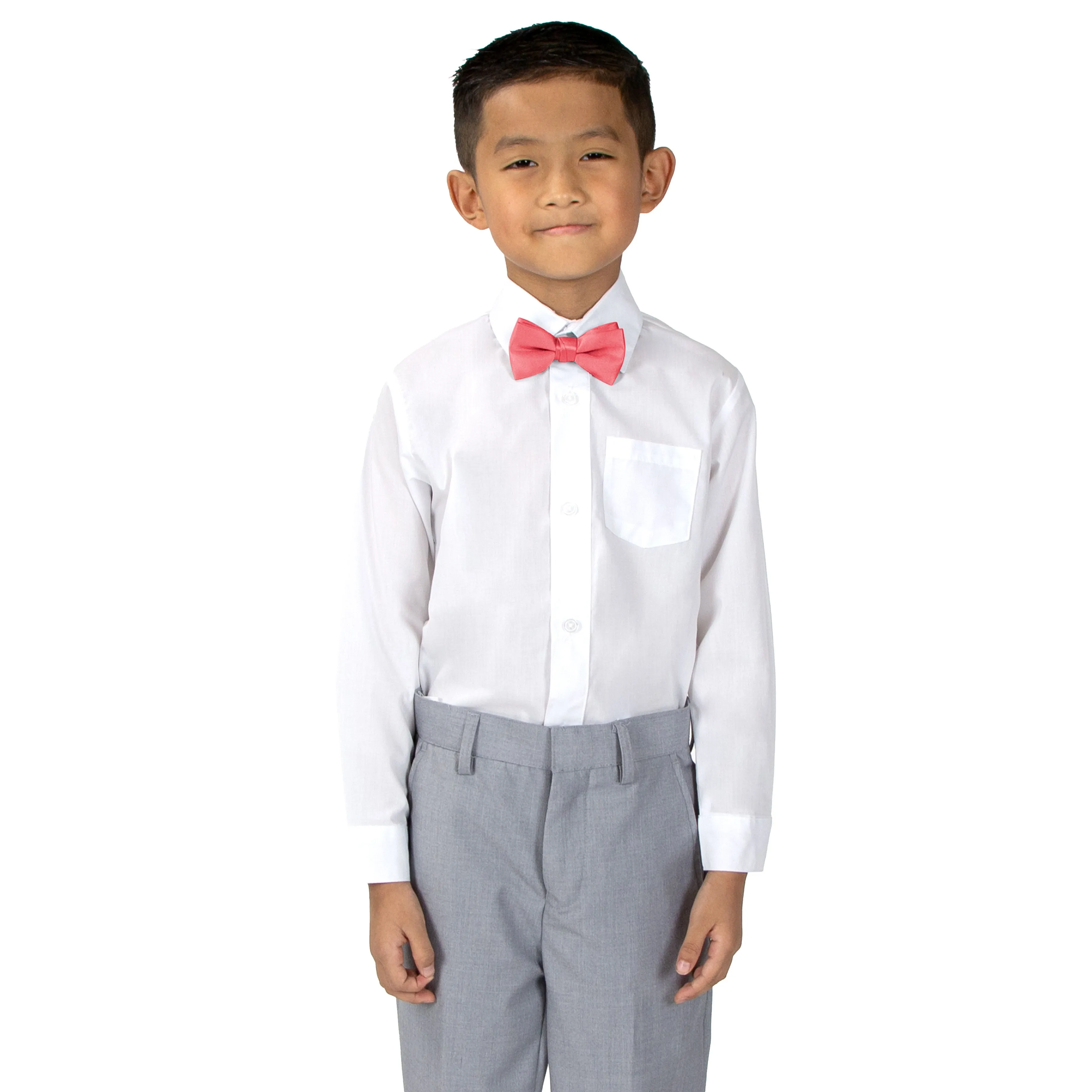 Boys' Solid Color Pre-Tied Satin Bow Tie