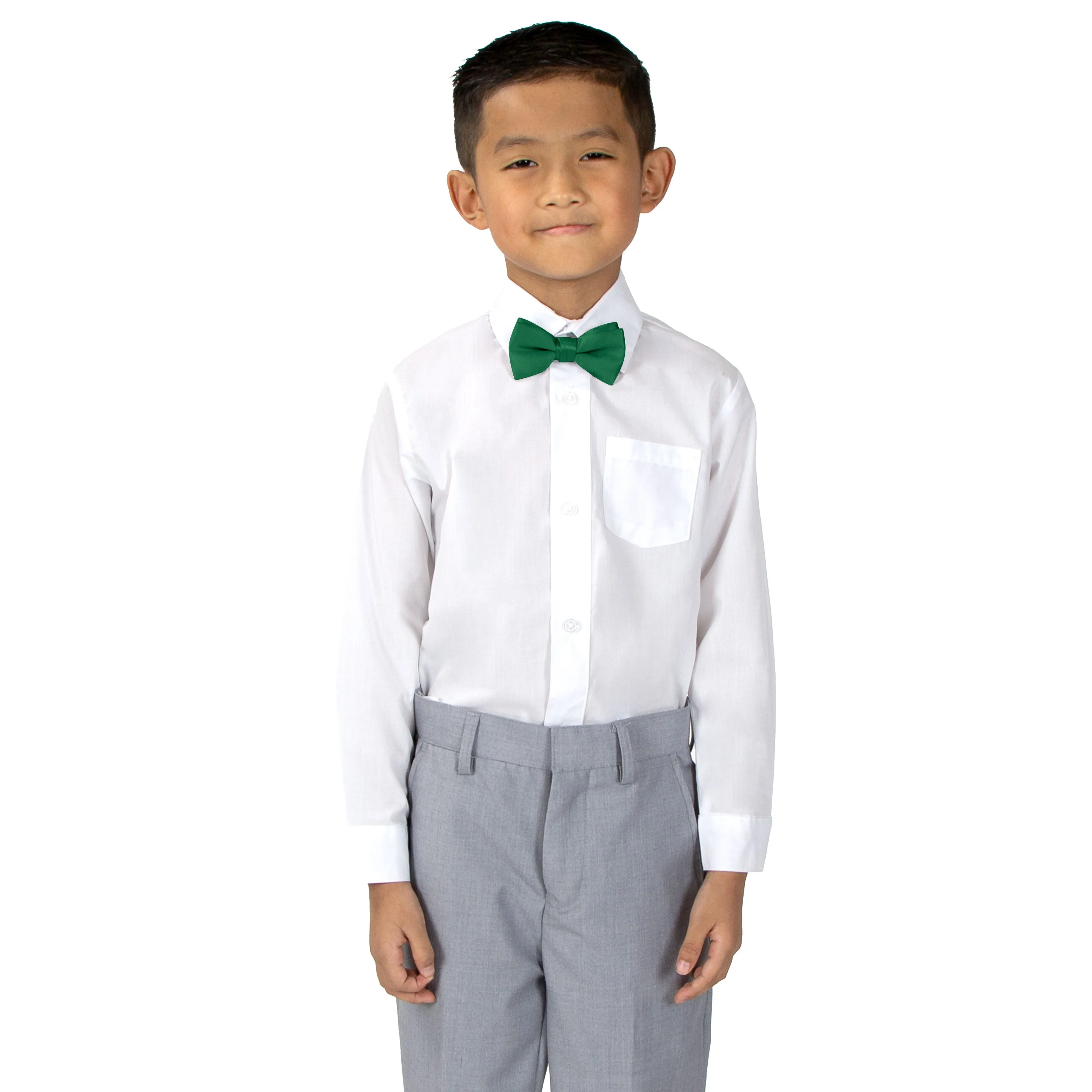 Boys' Solid Color Pre-Tied Satin Bow Tie