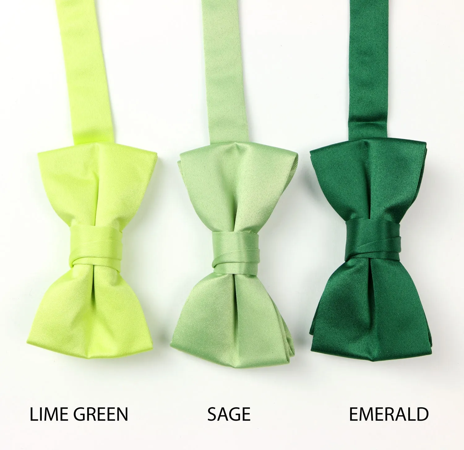 Boys' Solid Color Pre-Tied Satin Bow Tie