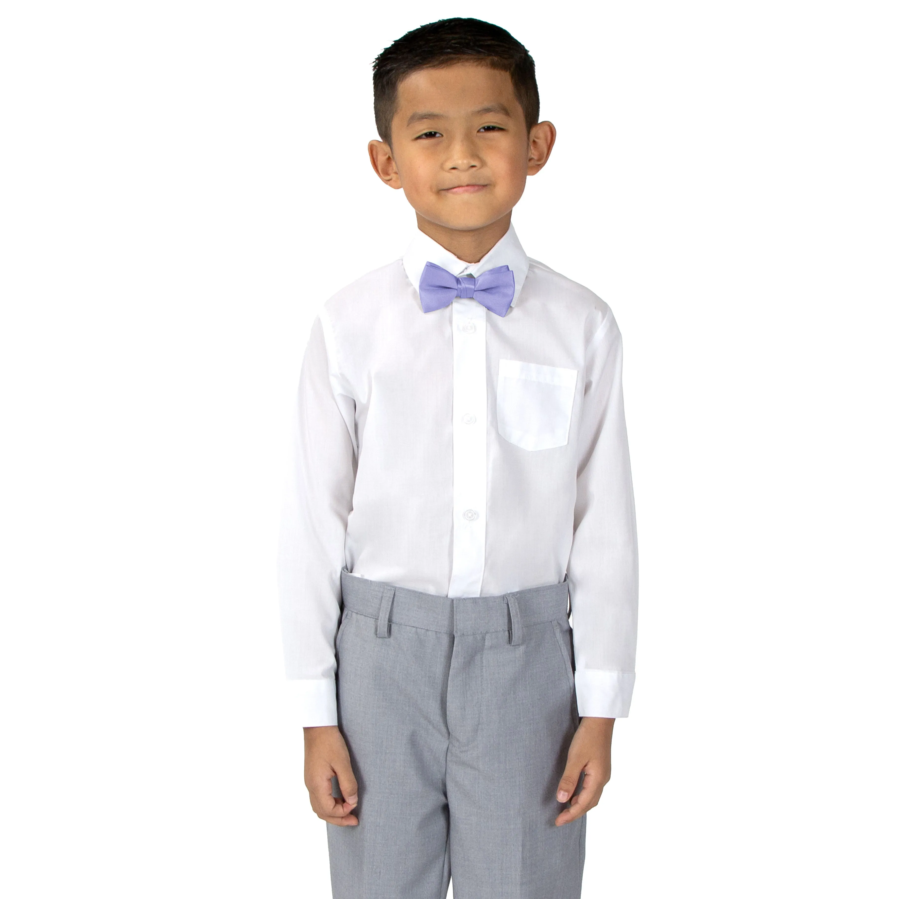 Boys' Solid Color Pre-Tied Satin Bow Tie