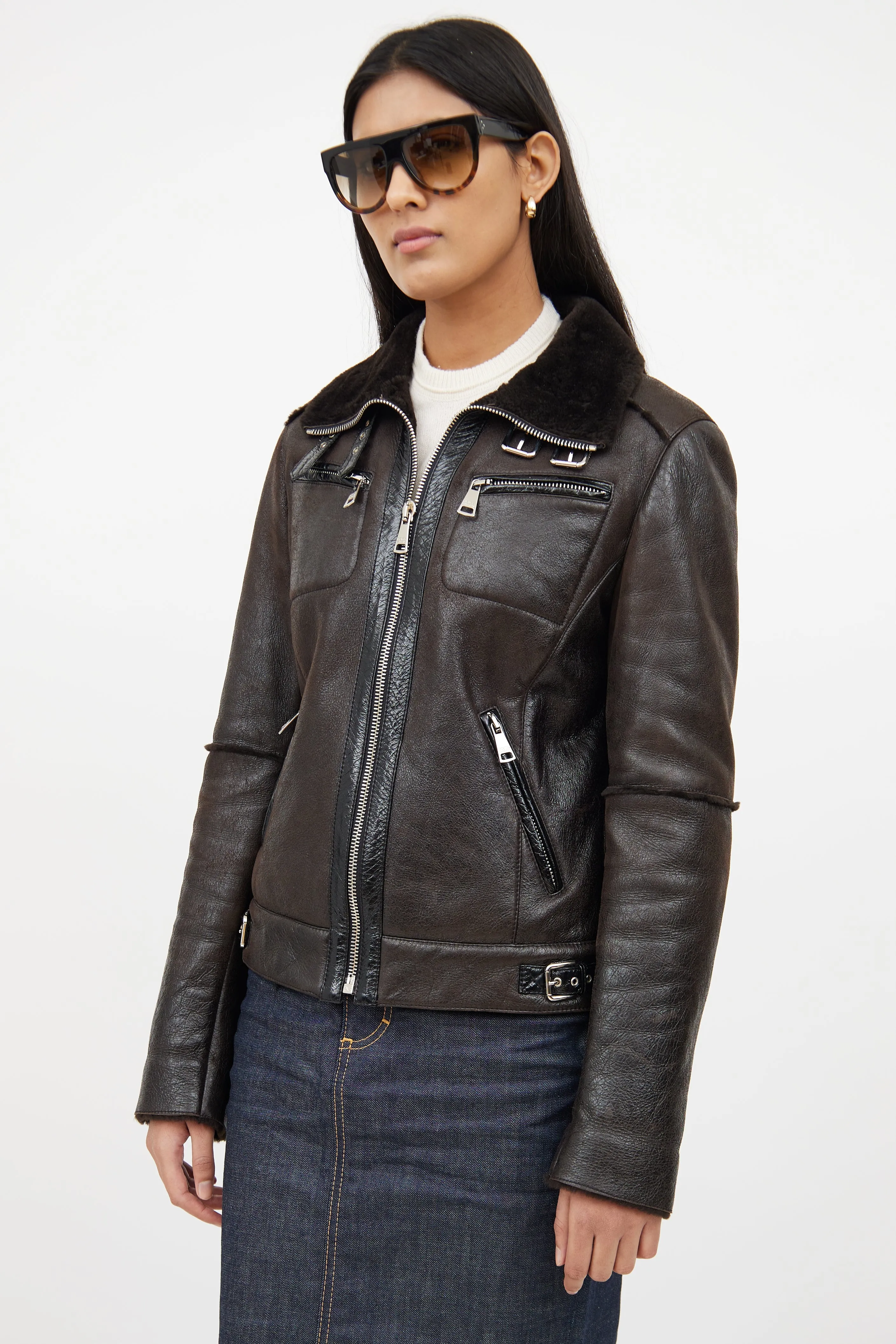 Brown & Black Leather Jacket