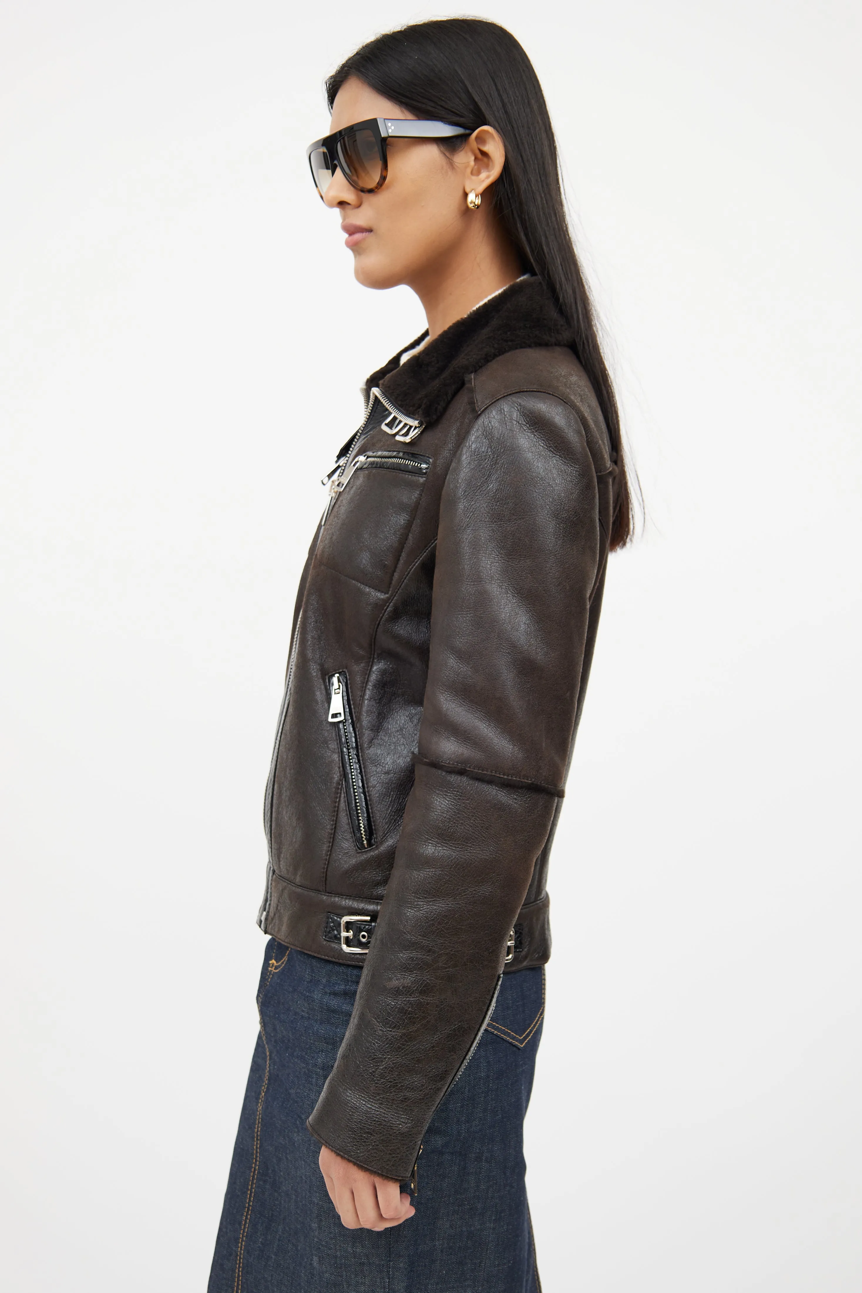 Brown & Black Leather Jacket