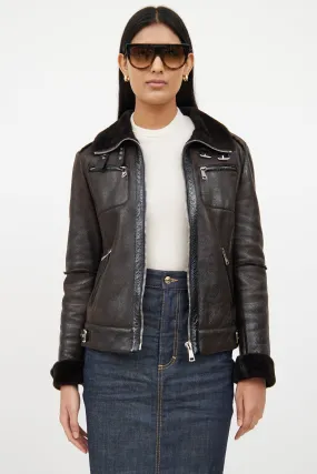 Brown & Black Leather Jacket