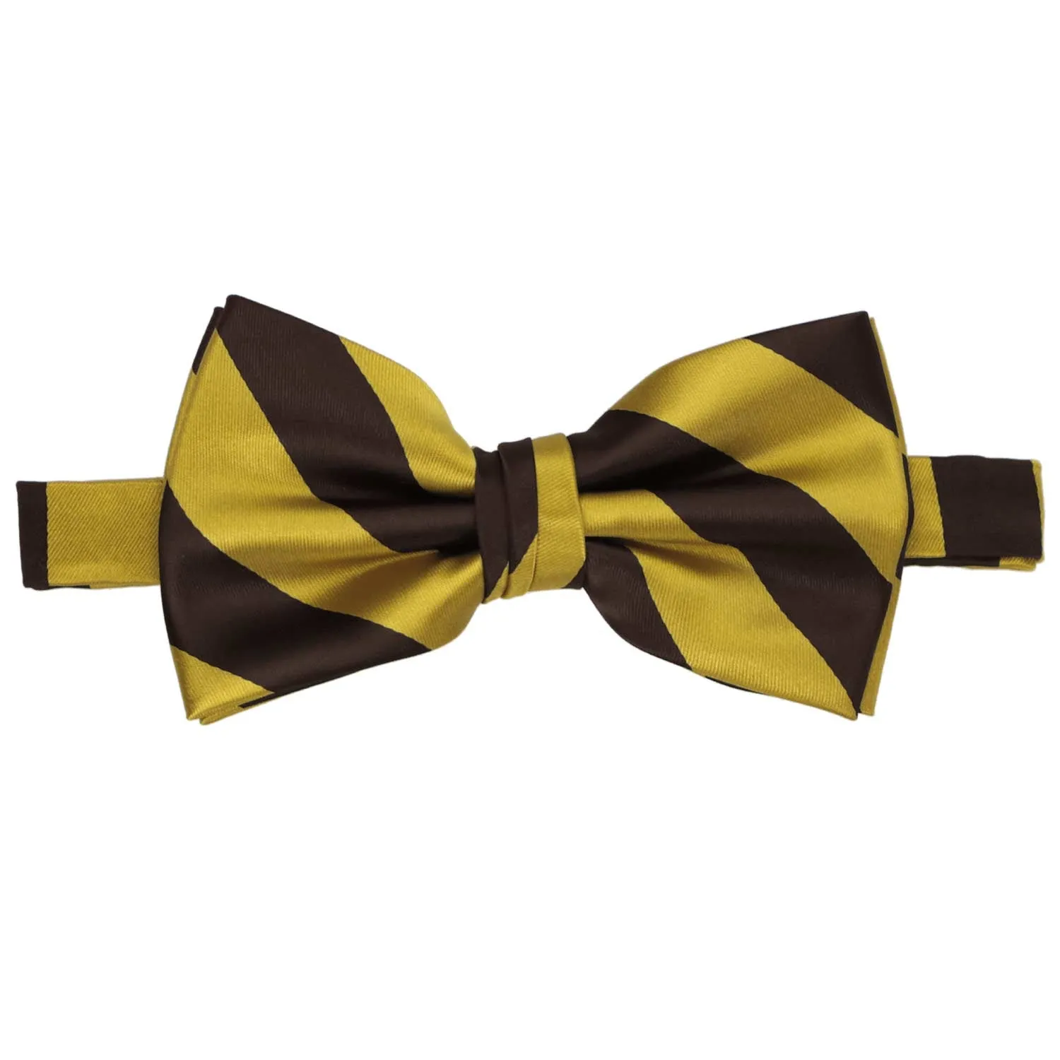 Brown and Gold Striped Bow Tie