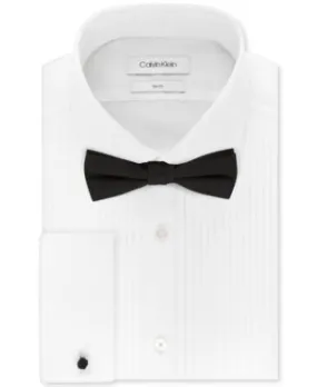 Calvin Klein Men's Slim-Fit Solid French Cuff Dress Shirt & Pre-Tied Solid Bow Tie Set