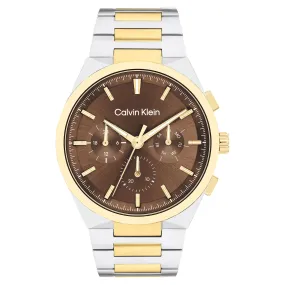 Calvin Klein Two-Tone Steel Dark Brown Dial Multi-function Men's Watch - 25200442