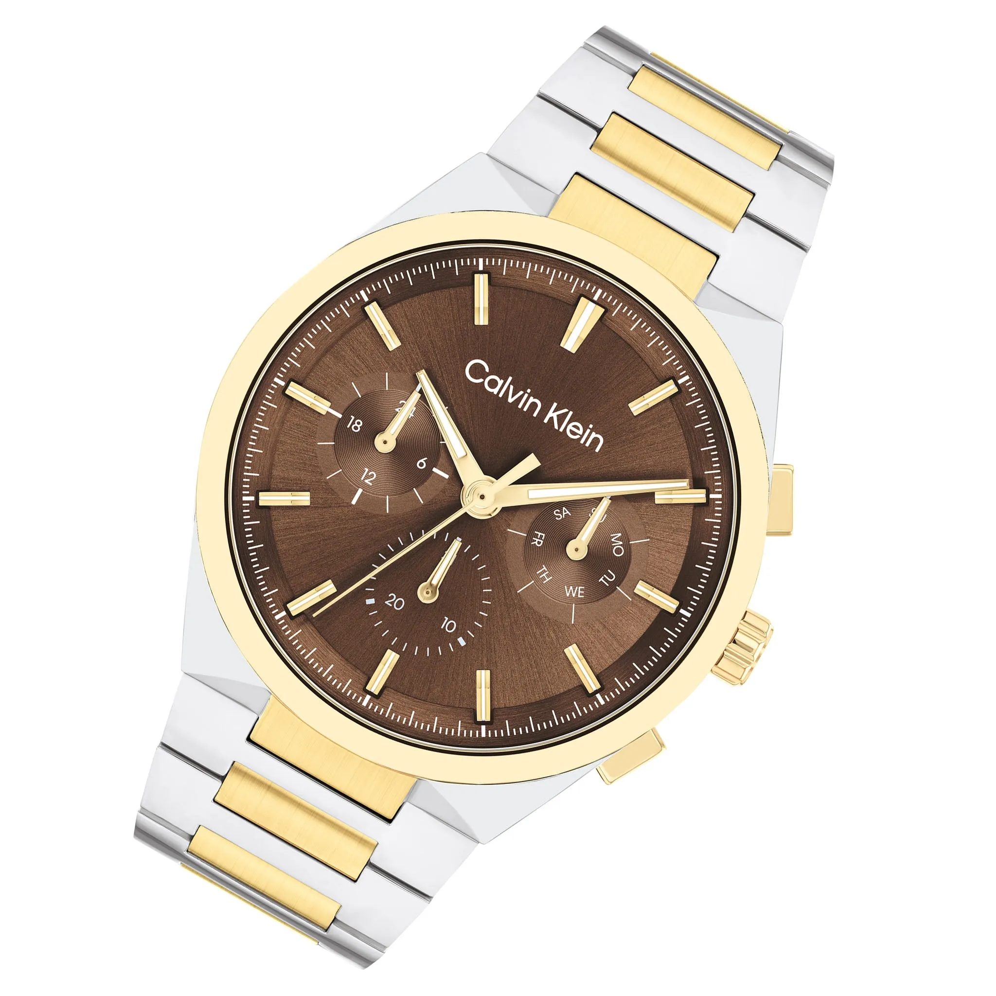 Calvin Klein Two-Tone Steel Dark Brown Dial Multi-function Men's Watch - 25200442
