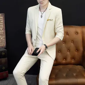 Casual Three-quarter Sleeve Small Suit Men's