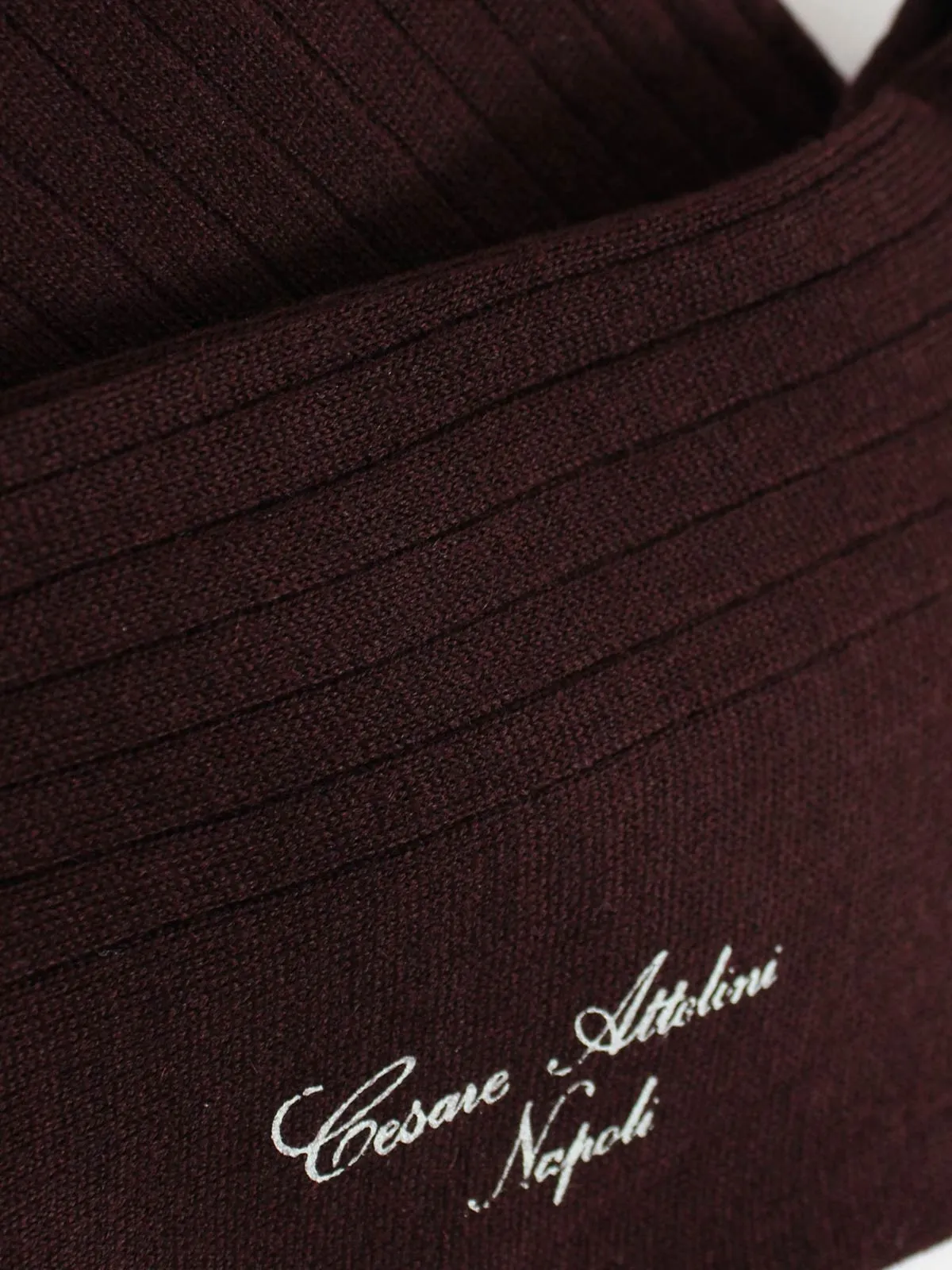 Cesare Attolini Wool Socks Burgundy US 11 / EUR 44 - Over The Calf SALE