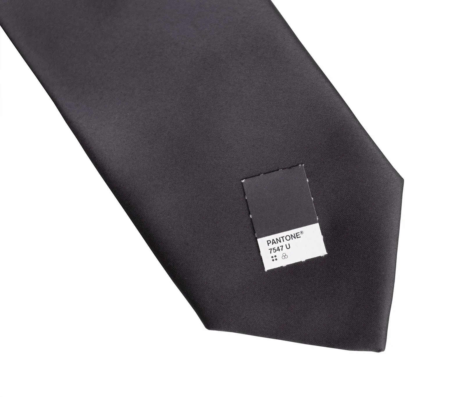 Charcoal Necktie. Solid Color Dark Grey Satin Finish Tie, No Print