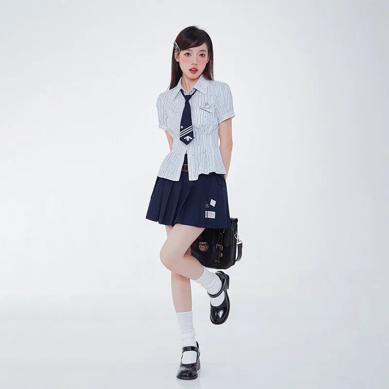 Cinnamoroll Embroidery Navy Blue Necktie