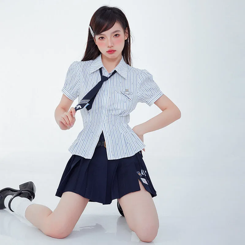 Cinnamoroll Embroidery Navy Blue Necktie