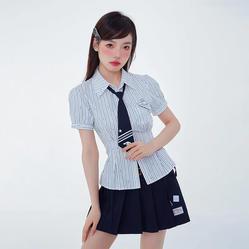 Cinnamoroll Embroidery Navy Blue Necktie