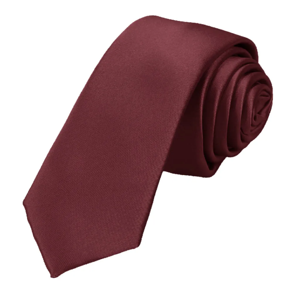 Classic Solid Color Skinny Neckties, 10-Pack