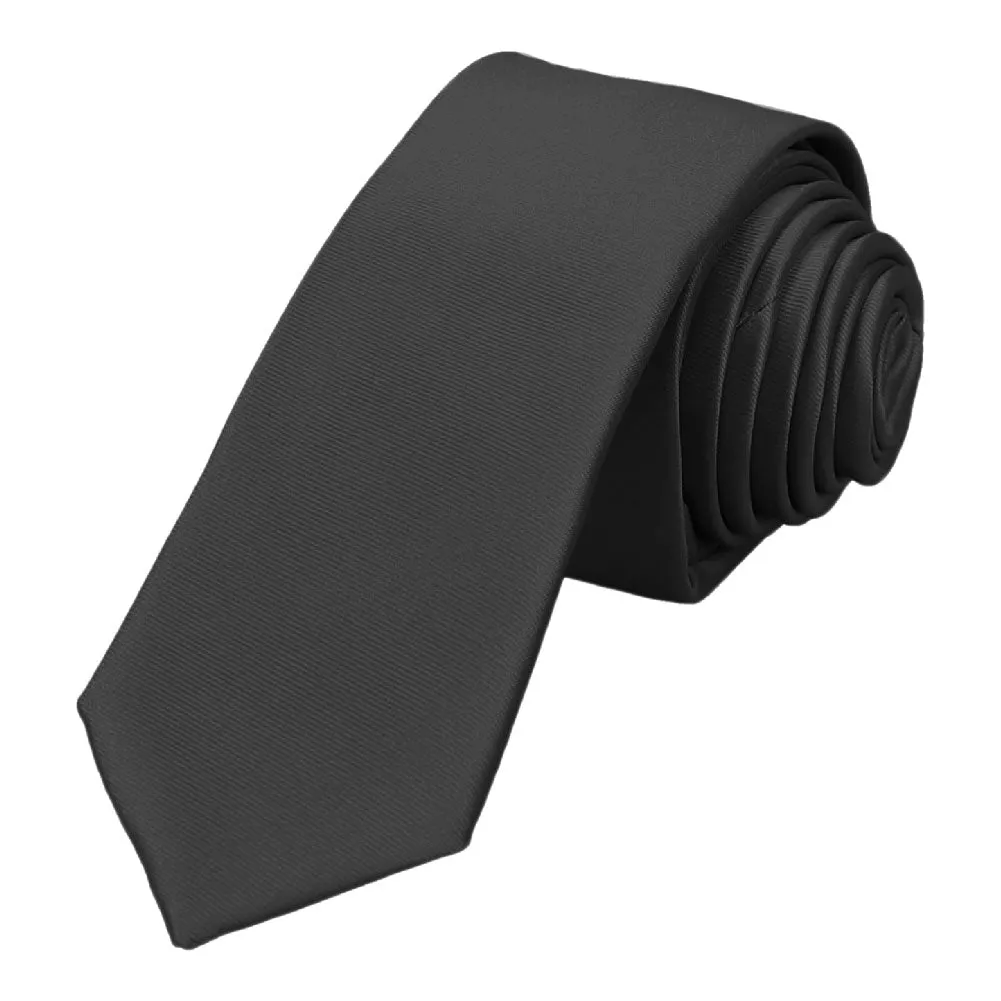 Classic Solid Color Skinny Neckties, 10-Pack