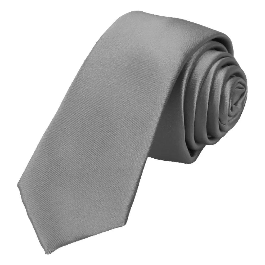 Classic Solid Color Skinny Neckties, 10-Pack